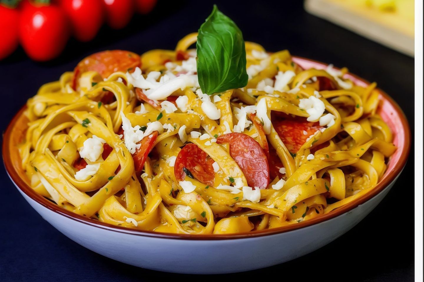 Red Pepperoni Fettuccine