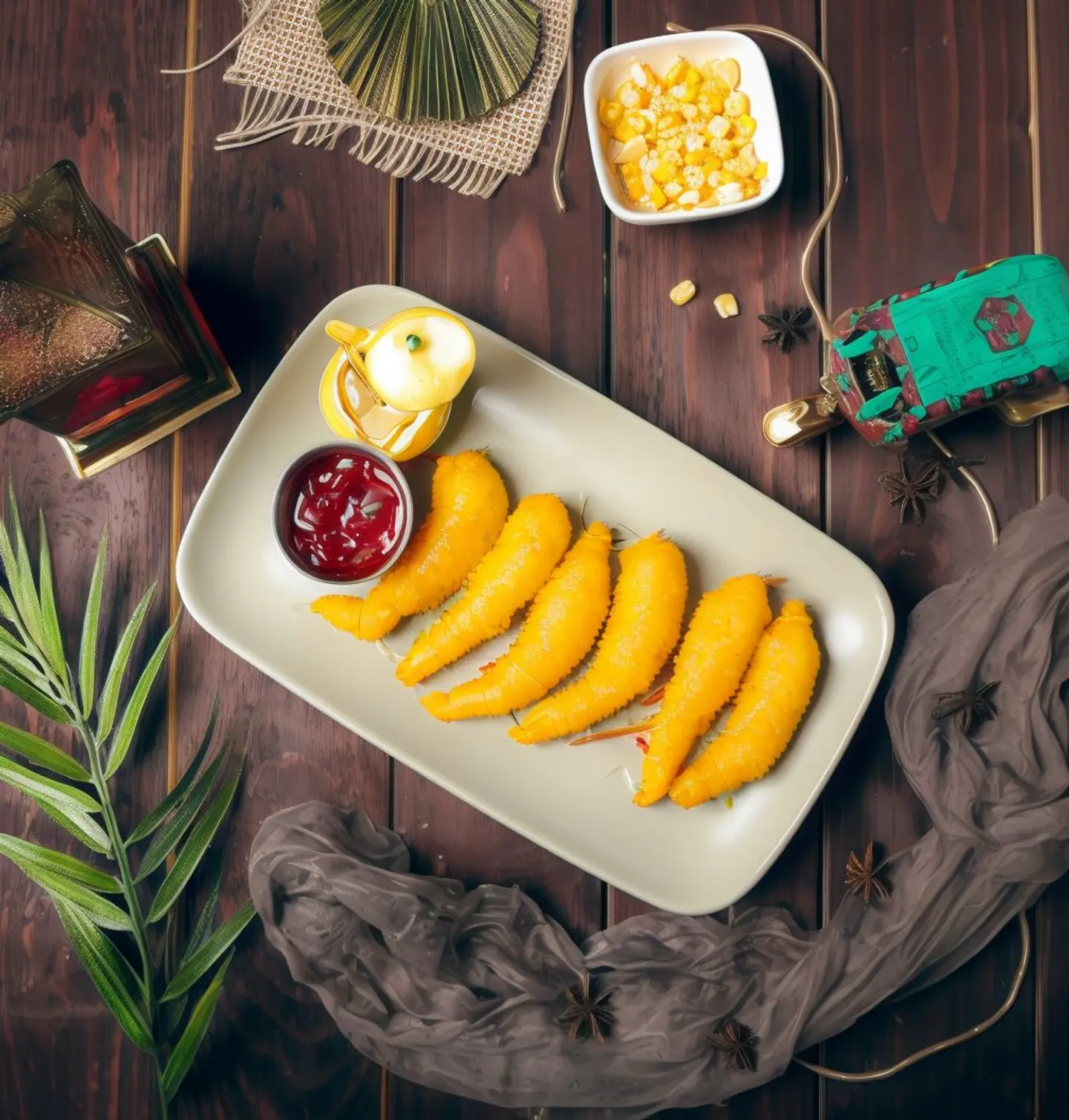 روبيان ذهبي مقلي