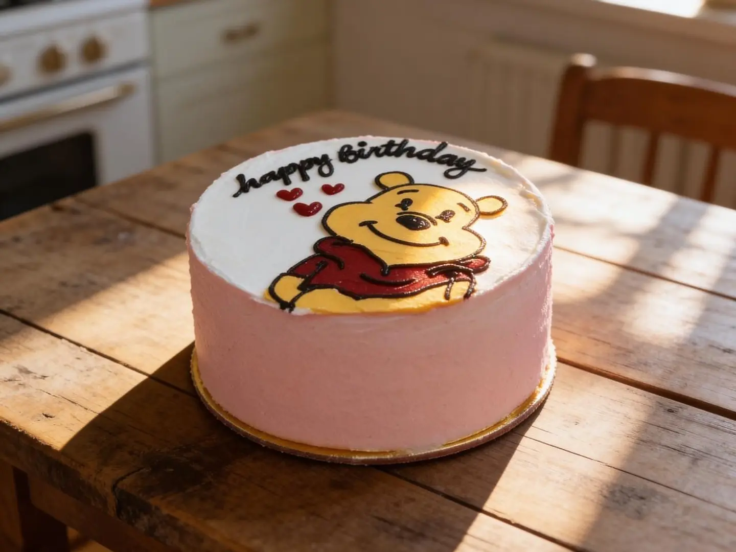 كيكة ميلاد رسمة دب العسل