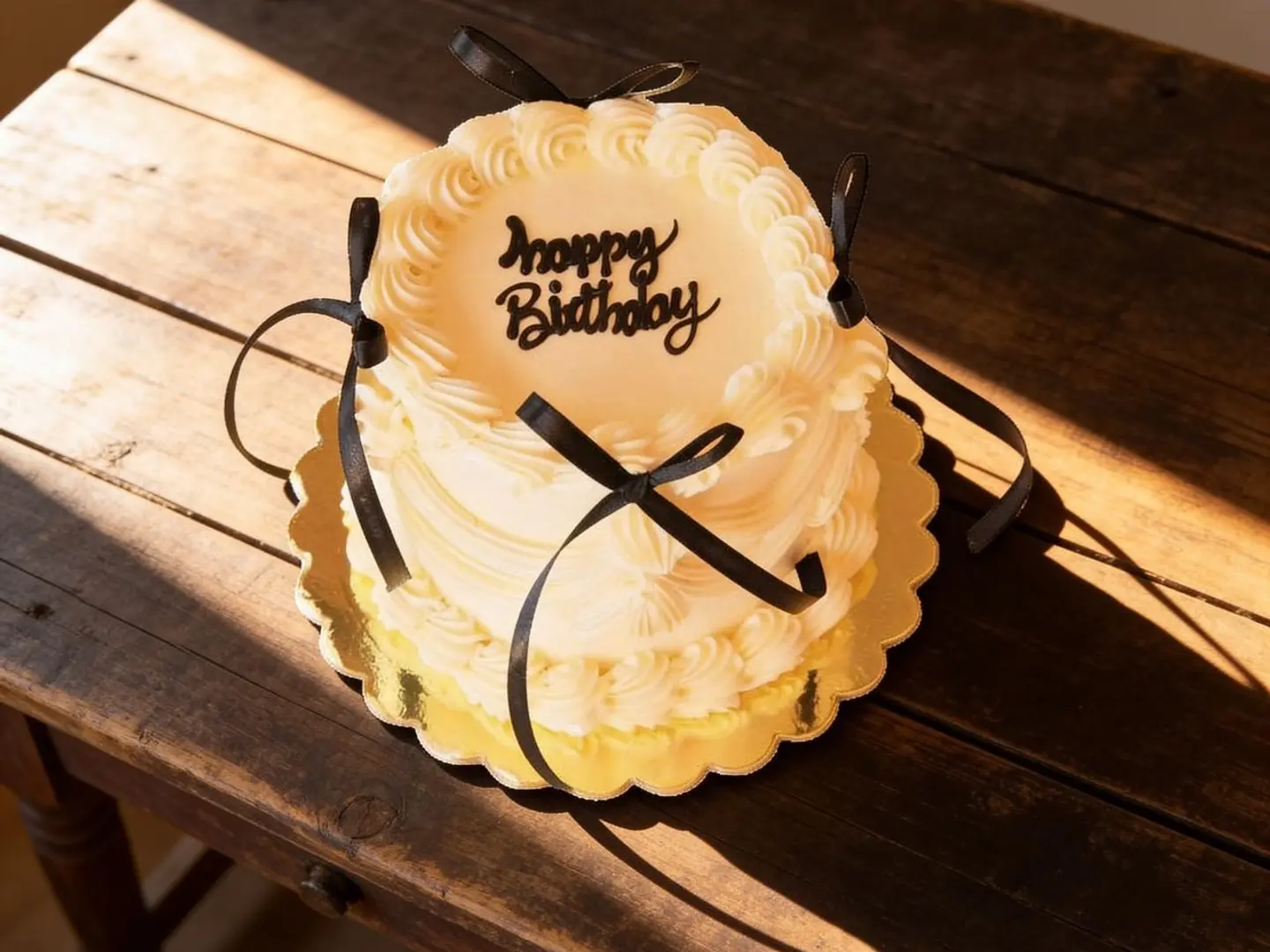 كيكة ميلاد حجم وسط يوم ميلاد سعيد شرايط سوداء