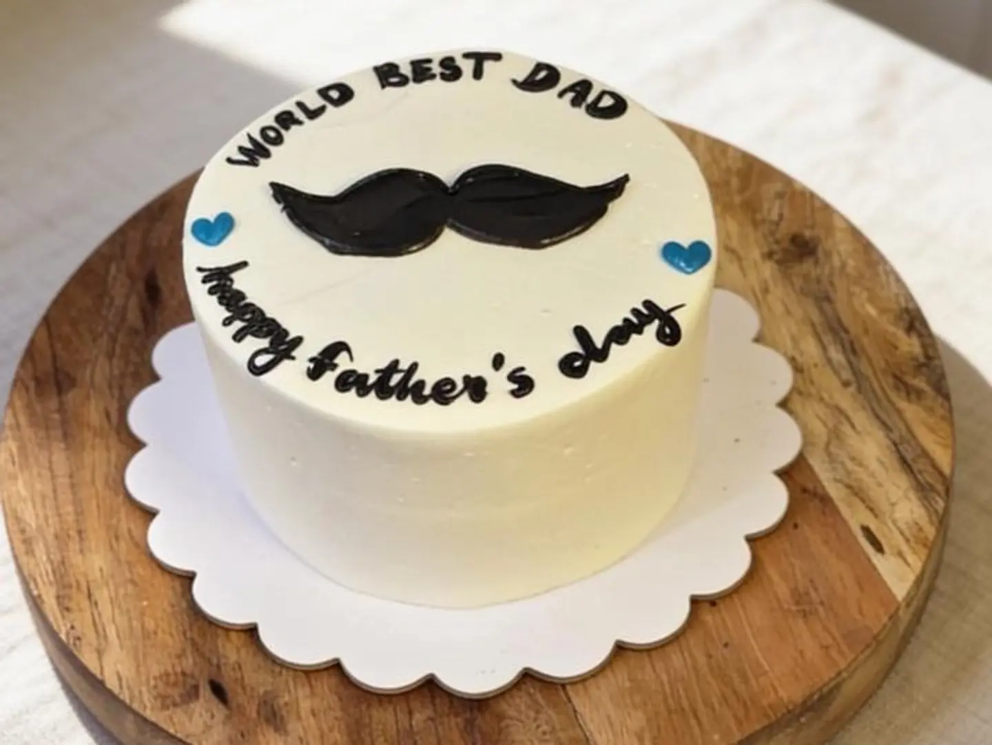 Father's Day Mustache, 4 Inch Size, Two Layers Of Vanilla