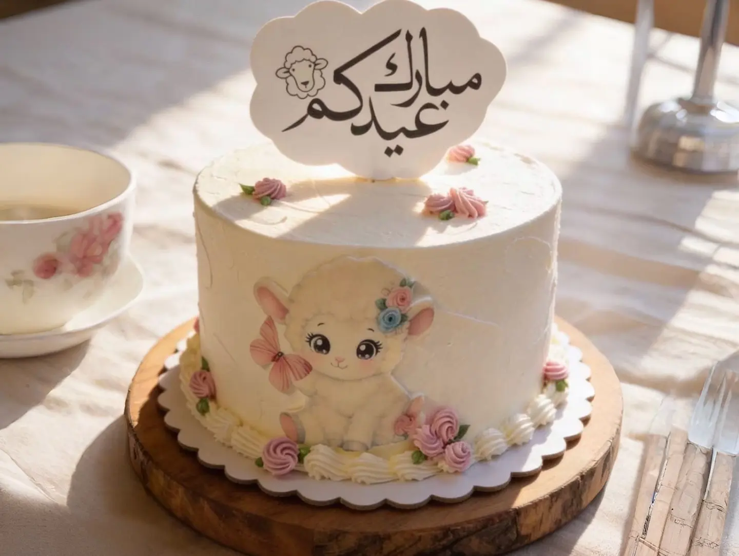 كيكة عيد الاضحى شكل رقم 49 حجم 6 انش حشوة فانيلا