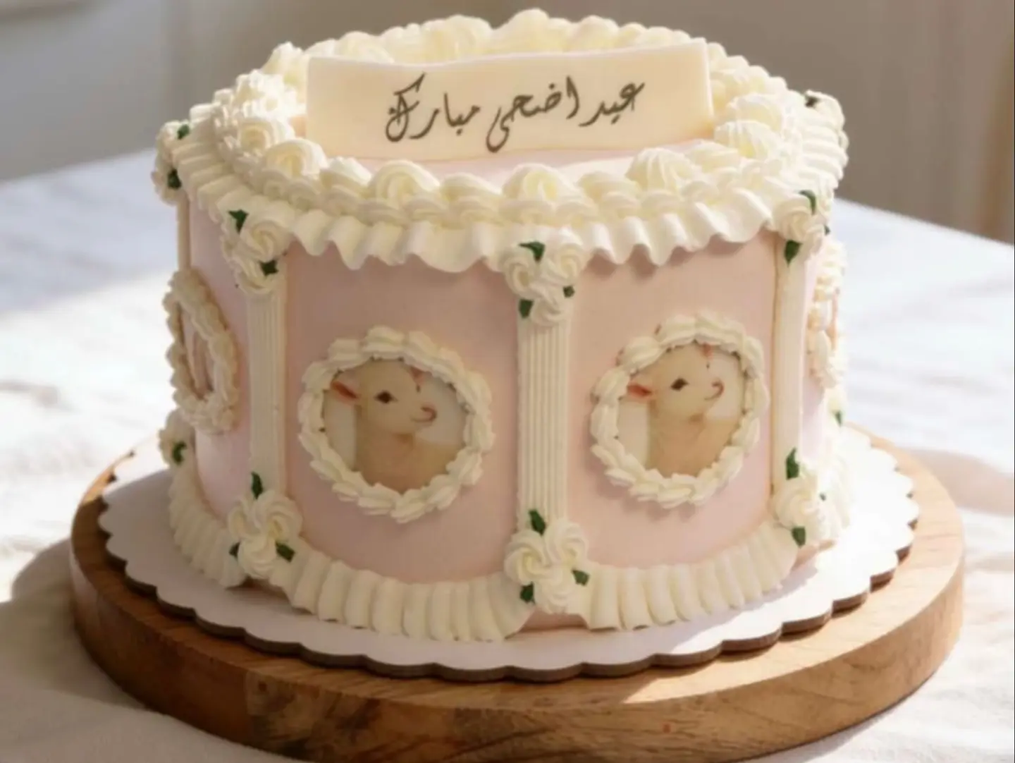 كيكة عيد الاضحى شكل رقم 48 حجم 6 انش فانيلا