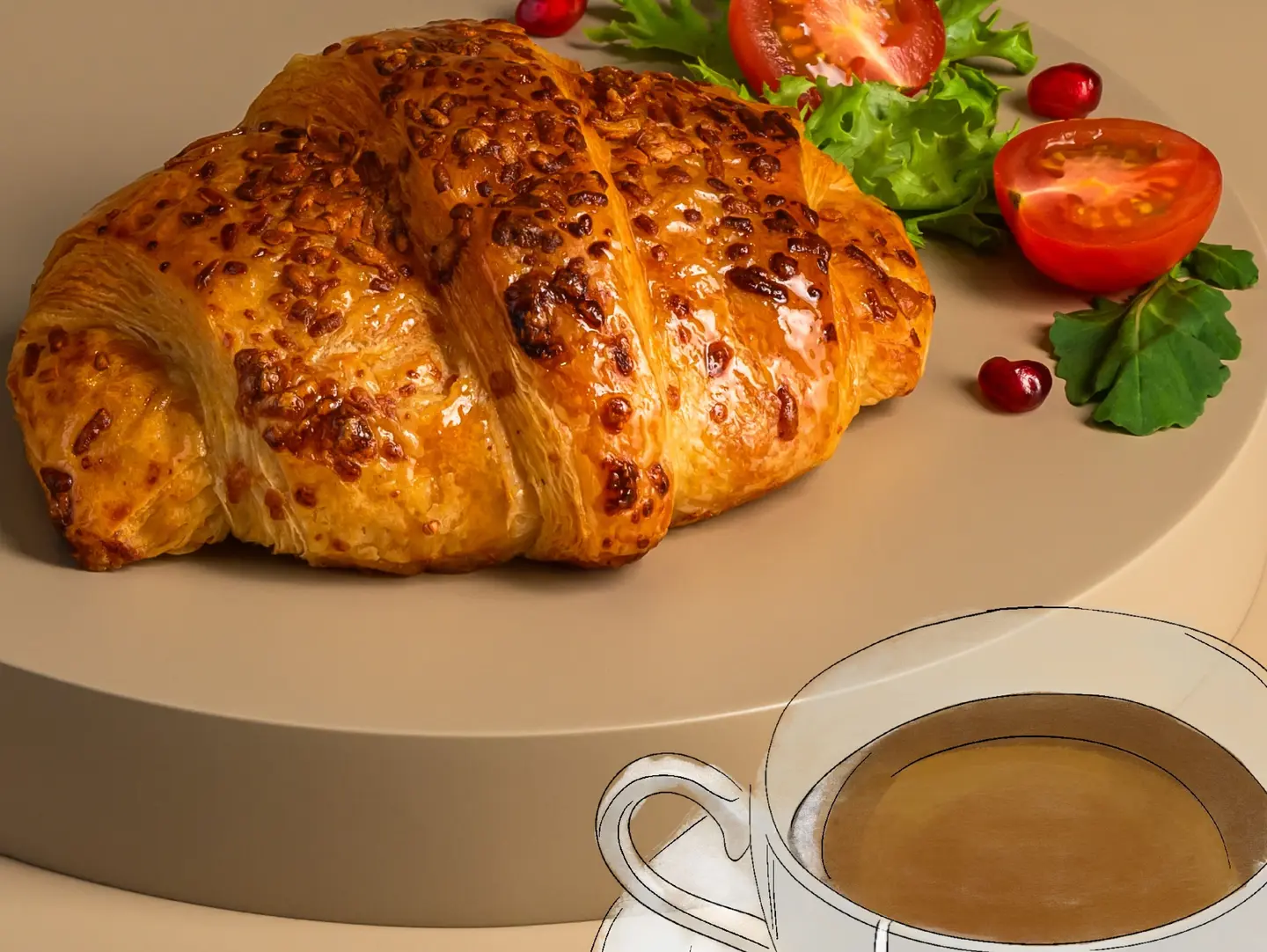 Cheese Croissant + Beverage