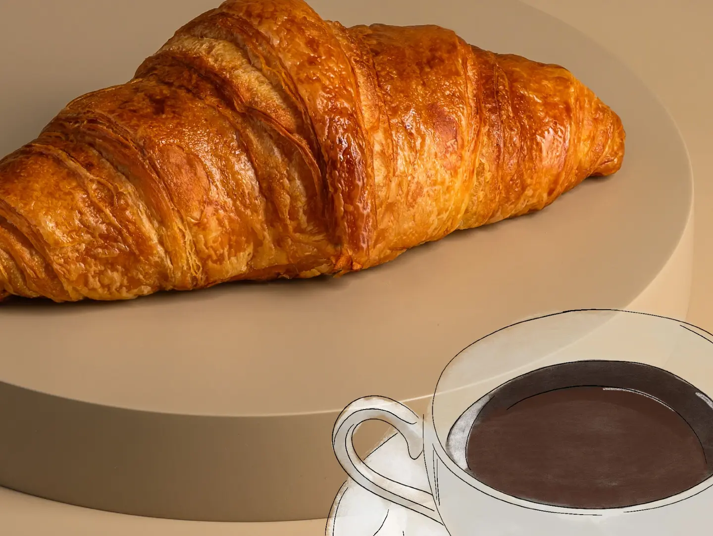 Plain Croissant + Beverage