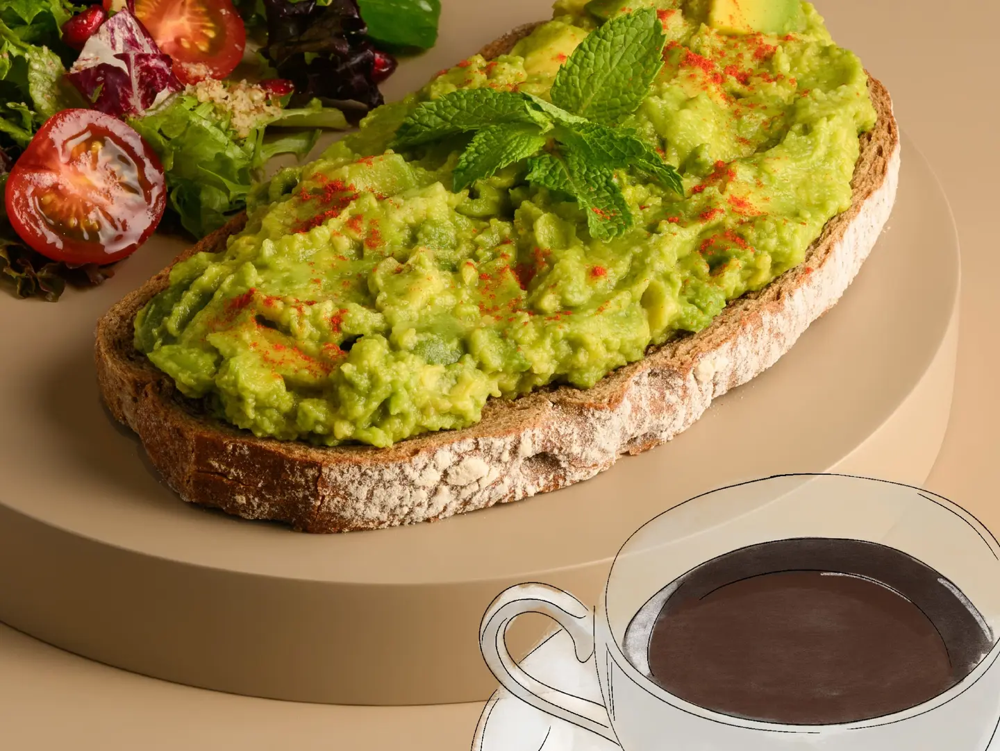 Avocado Tartines + Beverage