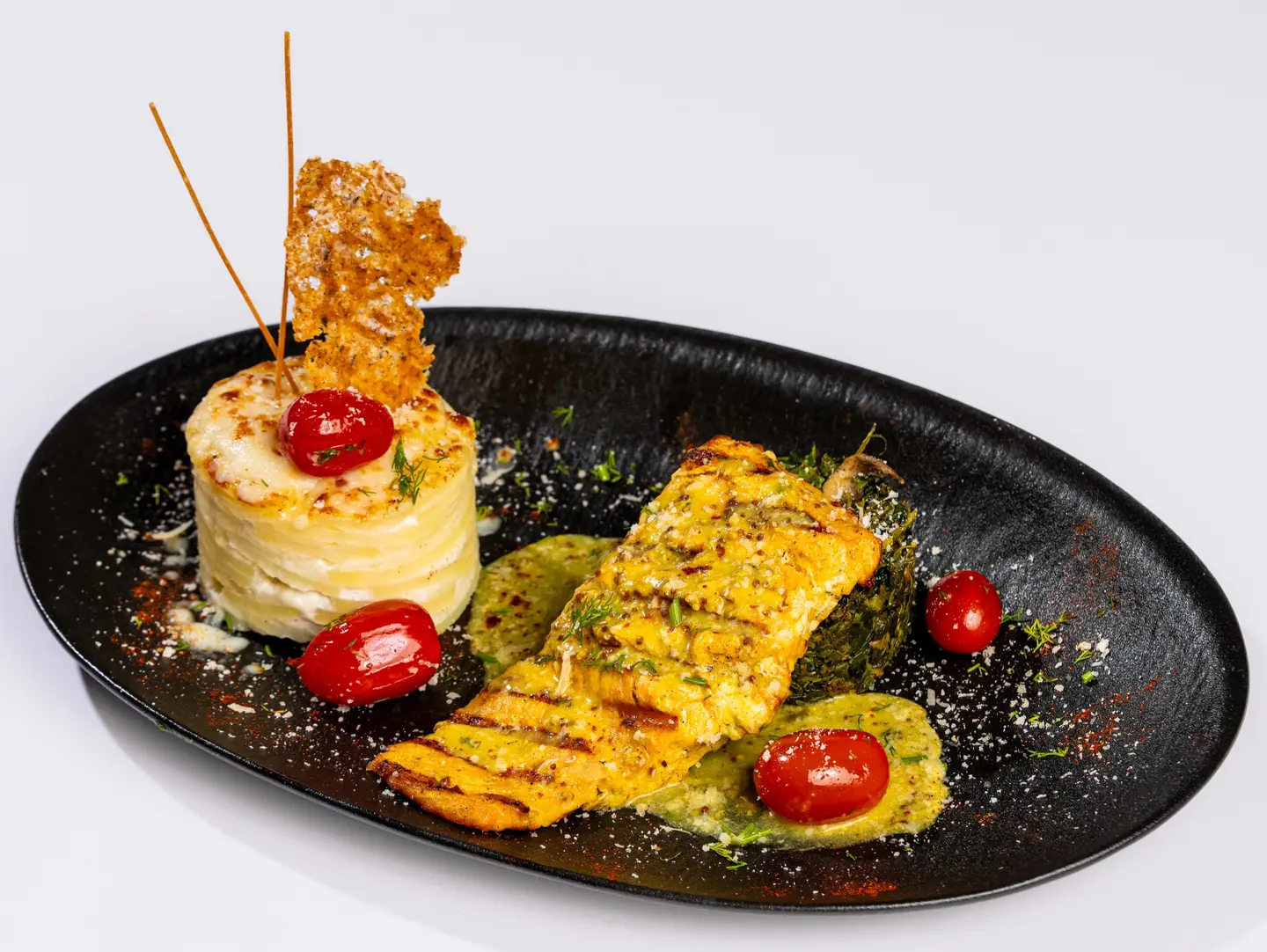 Grilled Salmon With Mustard Sauce