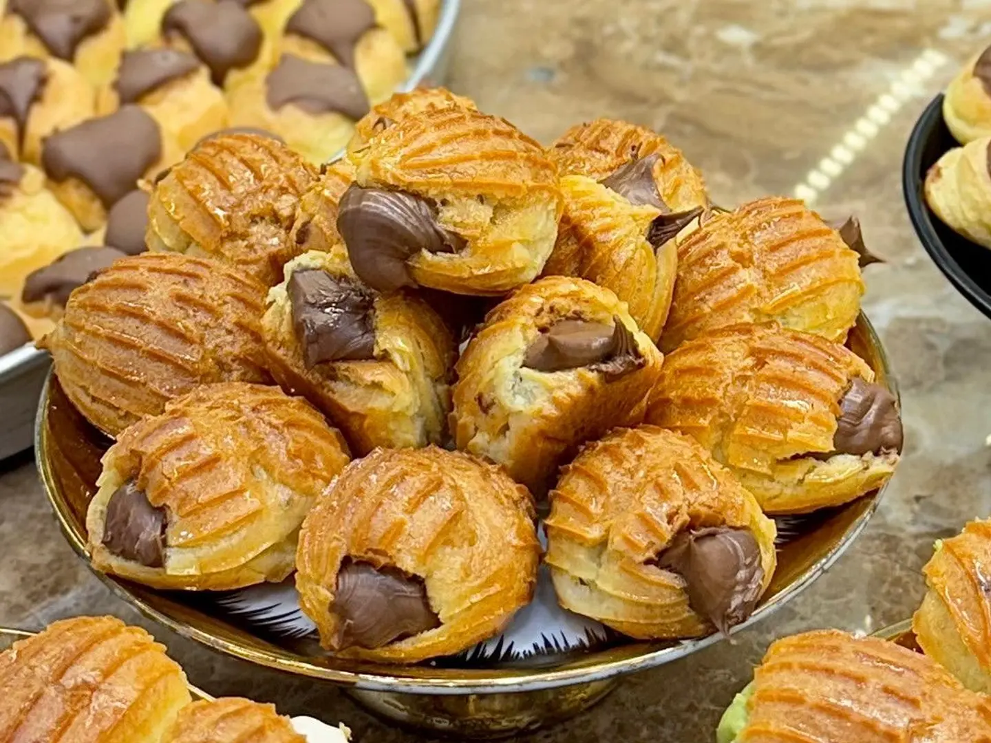 بلح الشام مشوي بحشوة النوتيلا