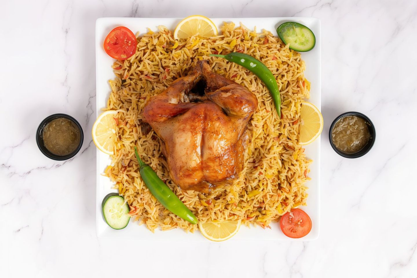 Whole Grilled Chicken With Rice