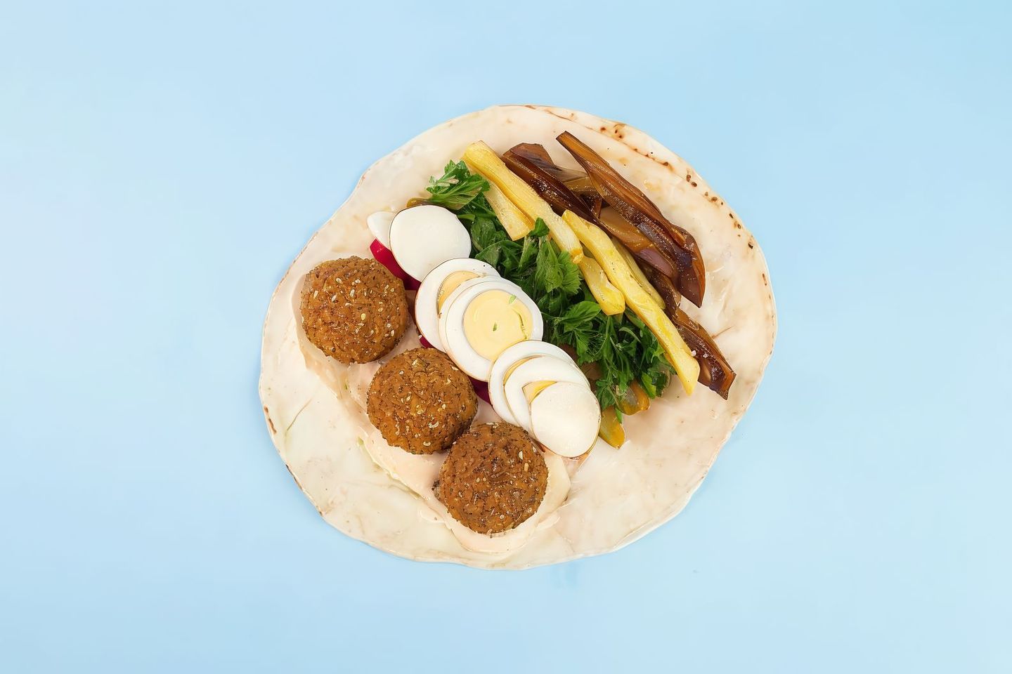 Falafel Potato Eggplant Egg