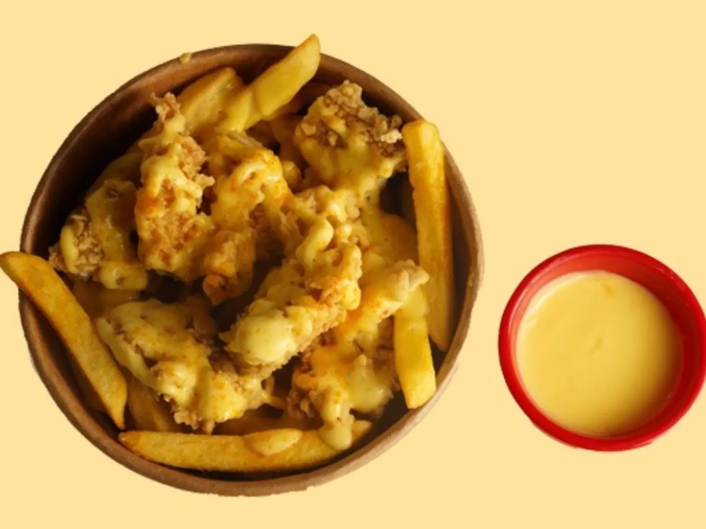 Fries Dish With Cheese And Chicken