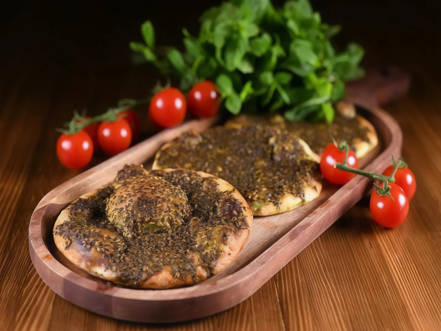 مناقيش زعتر بالطماطم