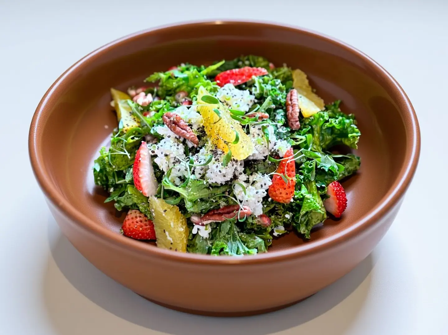 سلطة كيل مع جبنة ماعز