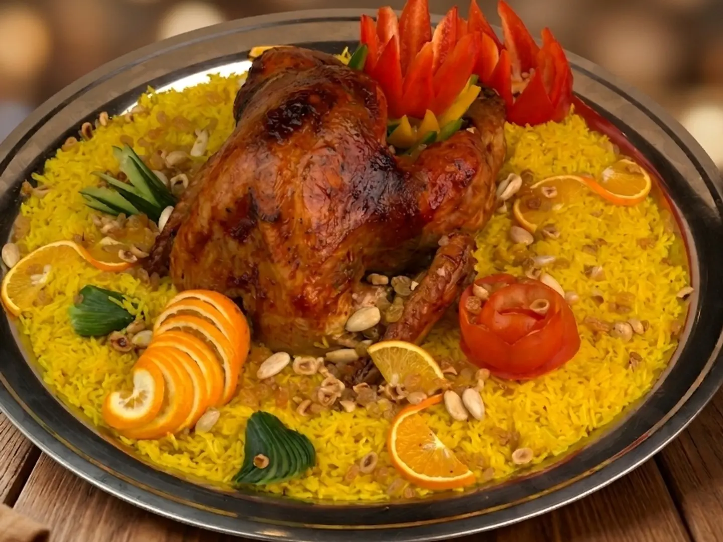 Whole Turkey With Rice And Nuts