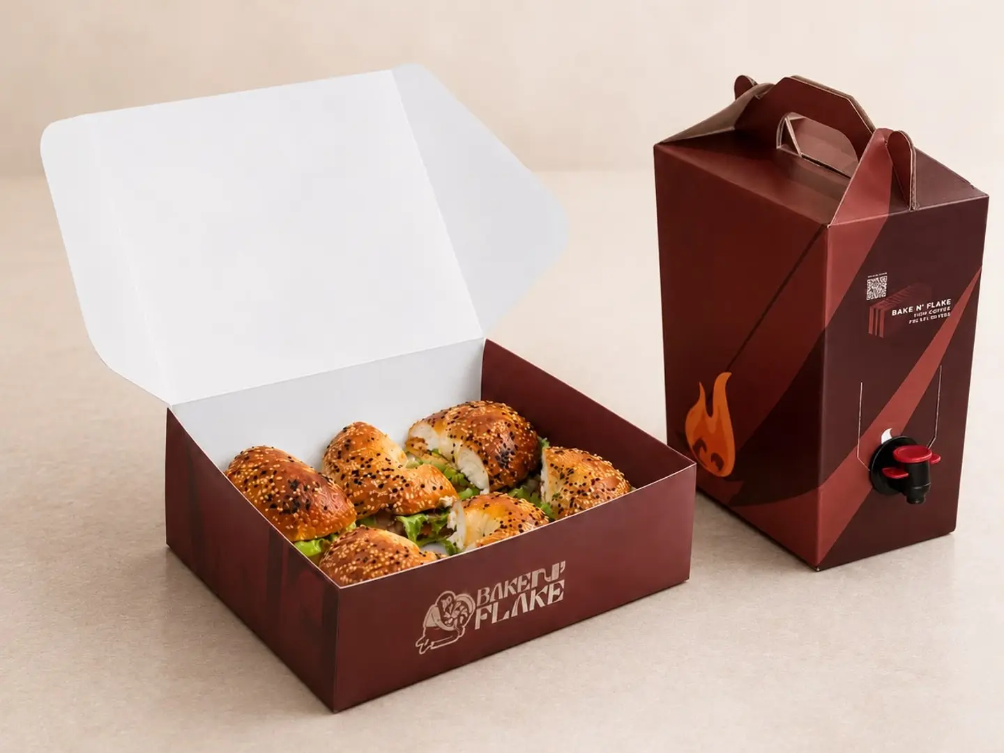 Bagel Box With Coffee Box