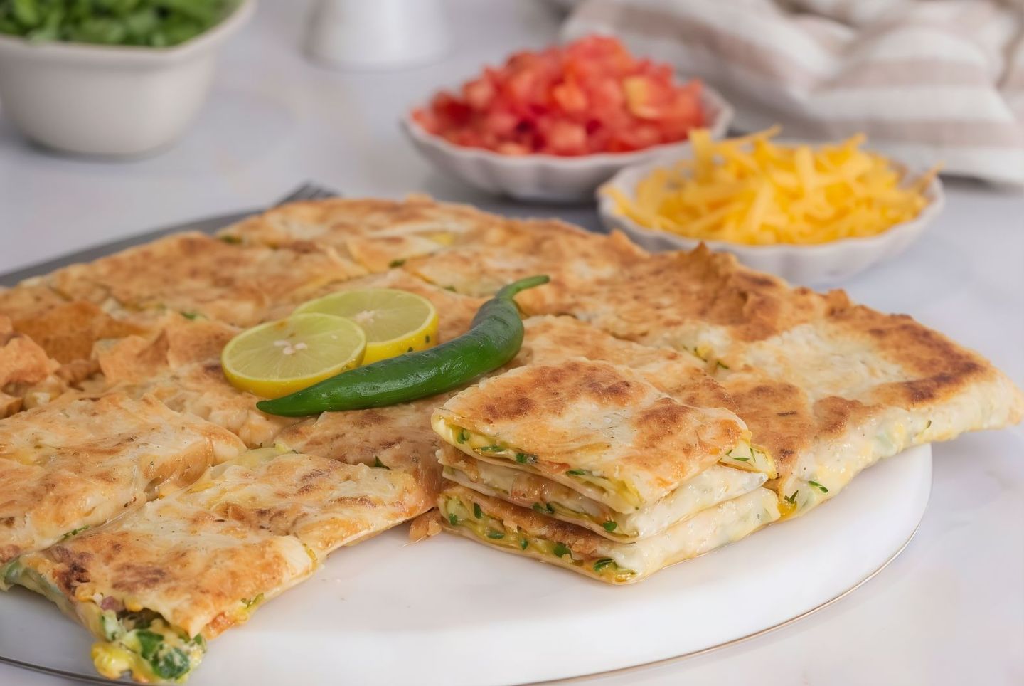 Mutabbak Vegetables With Cheese Cheddar