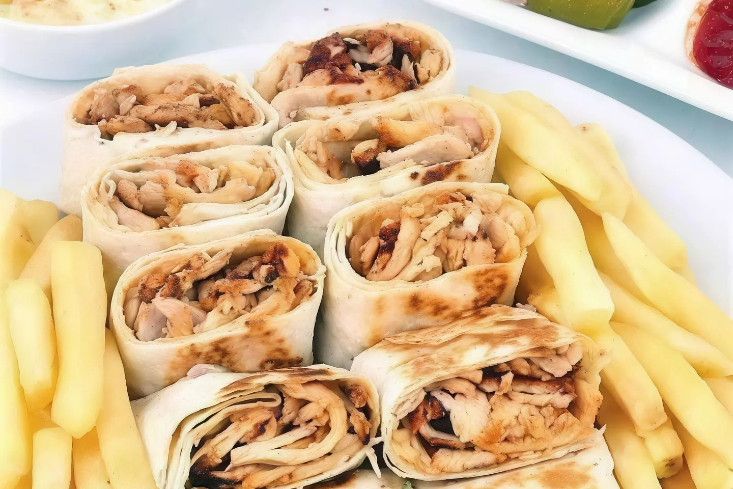 Charcoal Chicken Shawarma Plate Nine Pieces