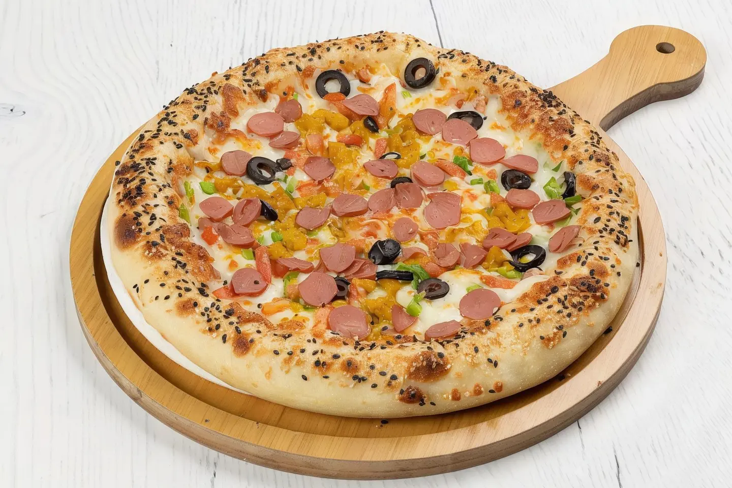 بيتزا سبيشل رغيف وفطيرة اطراف ثلاث اجبان - صغير