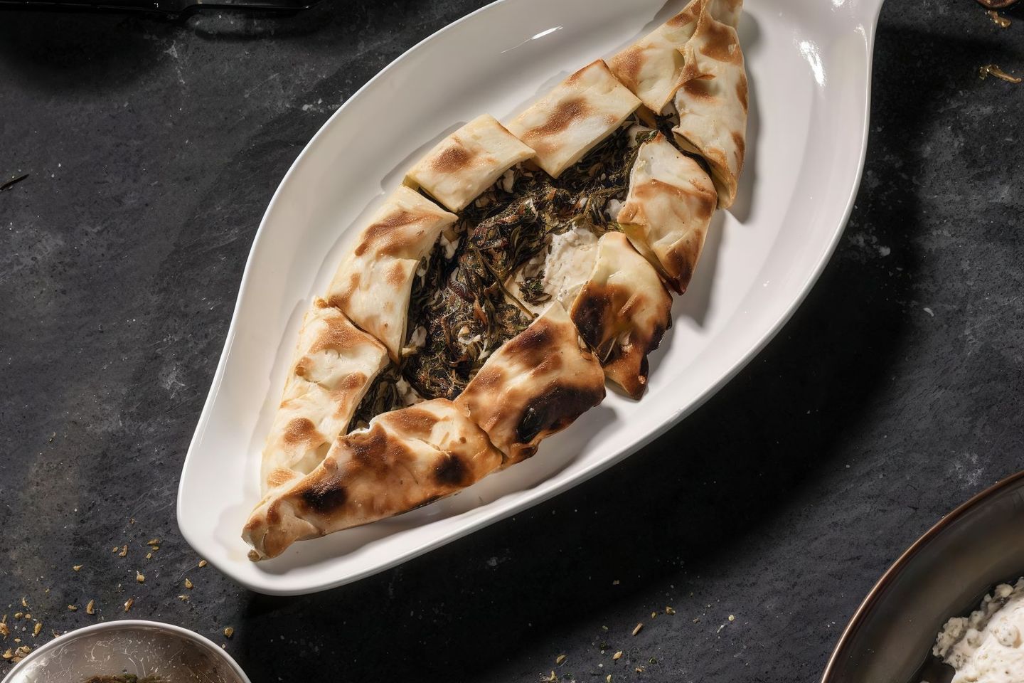 سبانخ مع لبنة