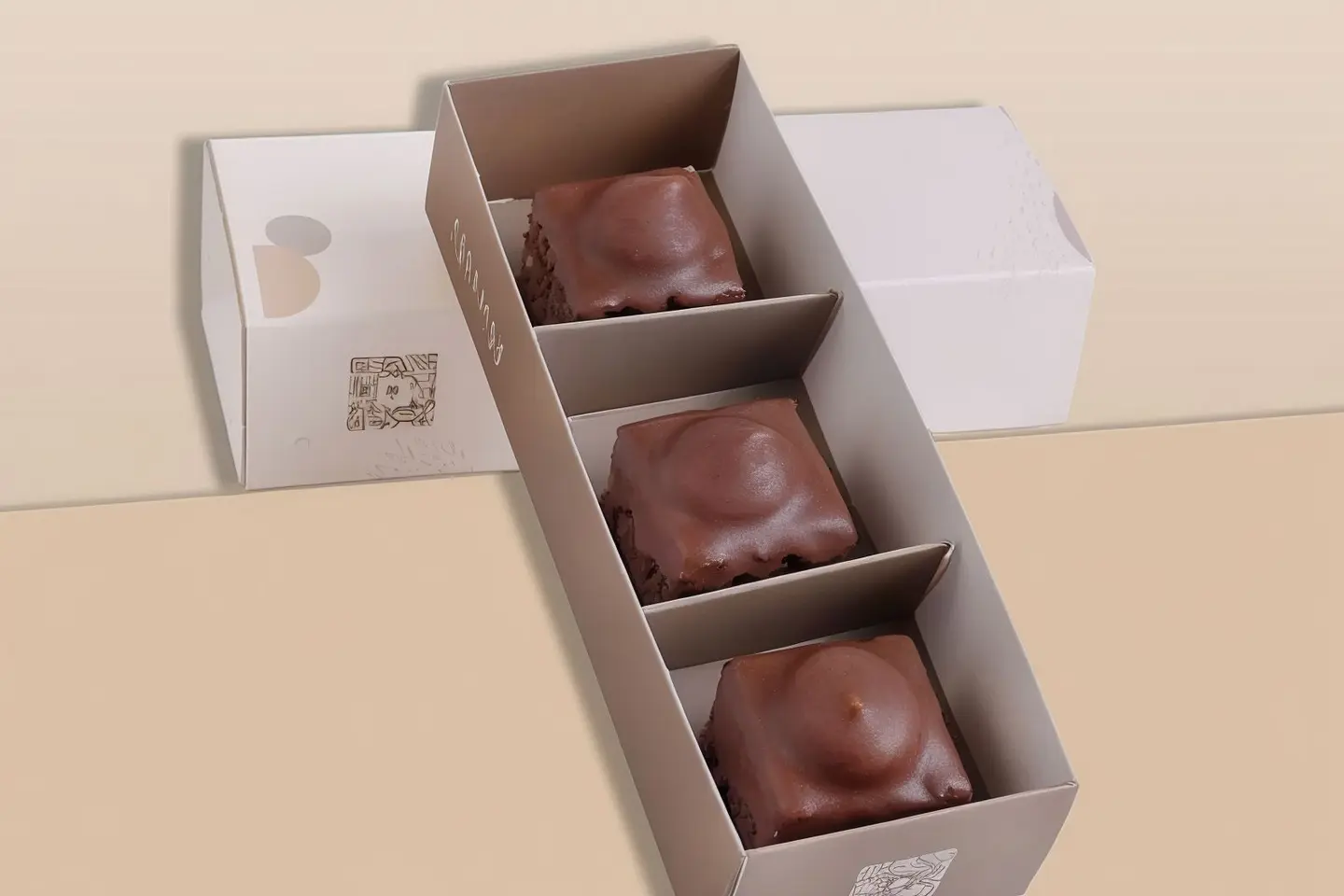 A Box Of Brownies Three Pieces
