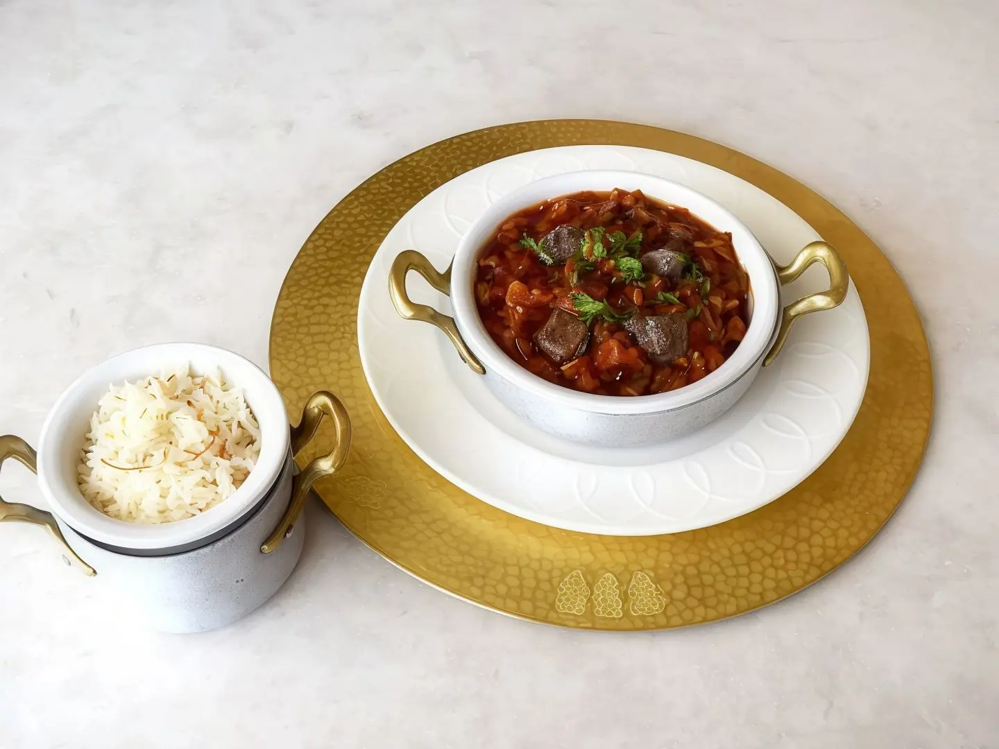 بامية و رز باللحمة