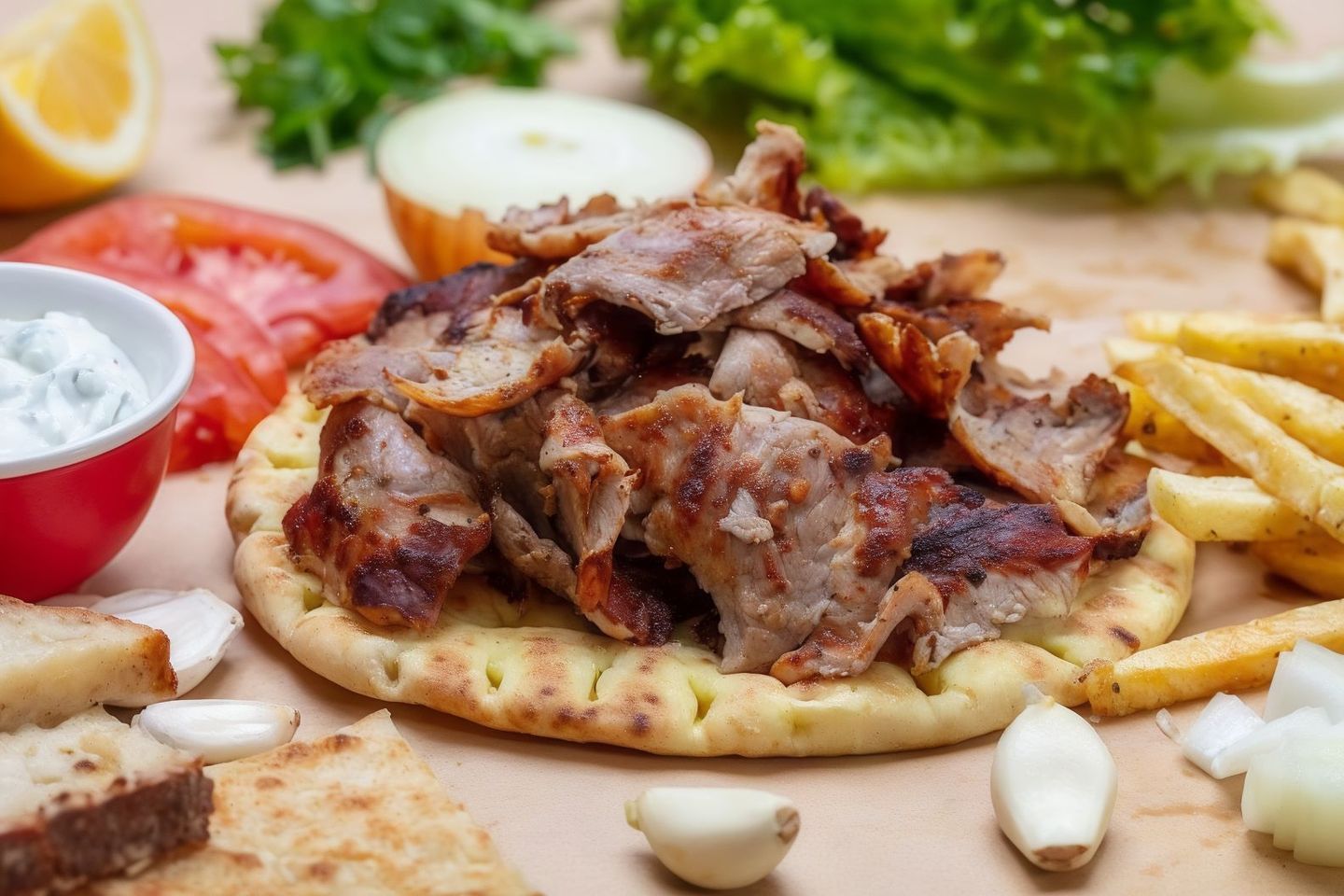 صحن شاورما شرائح مكس لحم