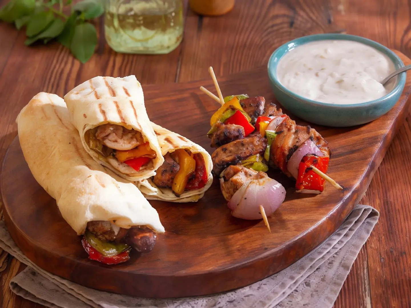 Shish Tawook Sandwich With Hummus And Tahini