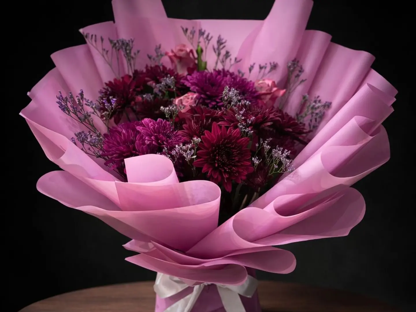 Bouquet Of Roses And Chrysanthemums