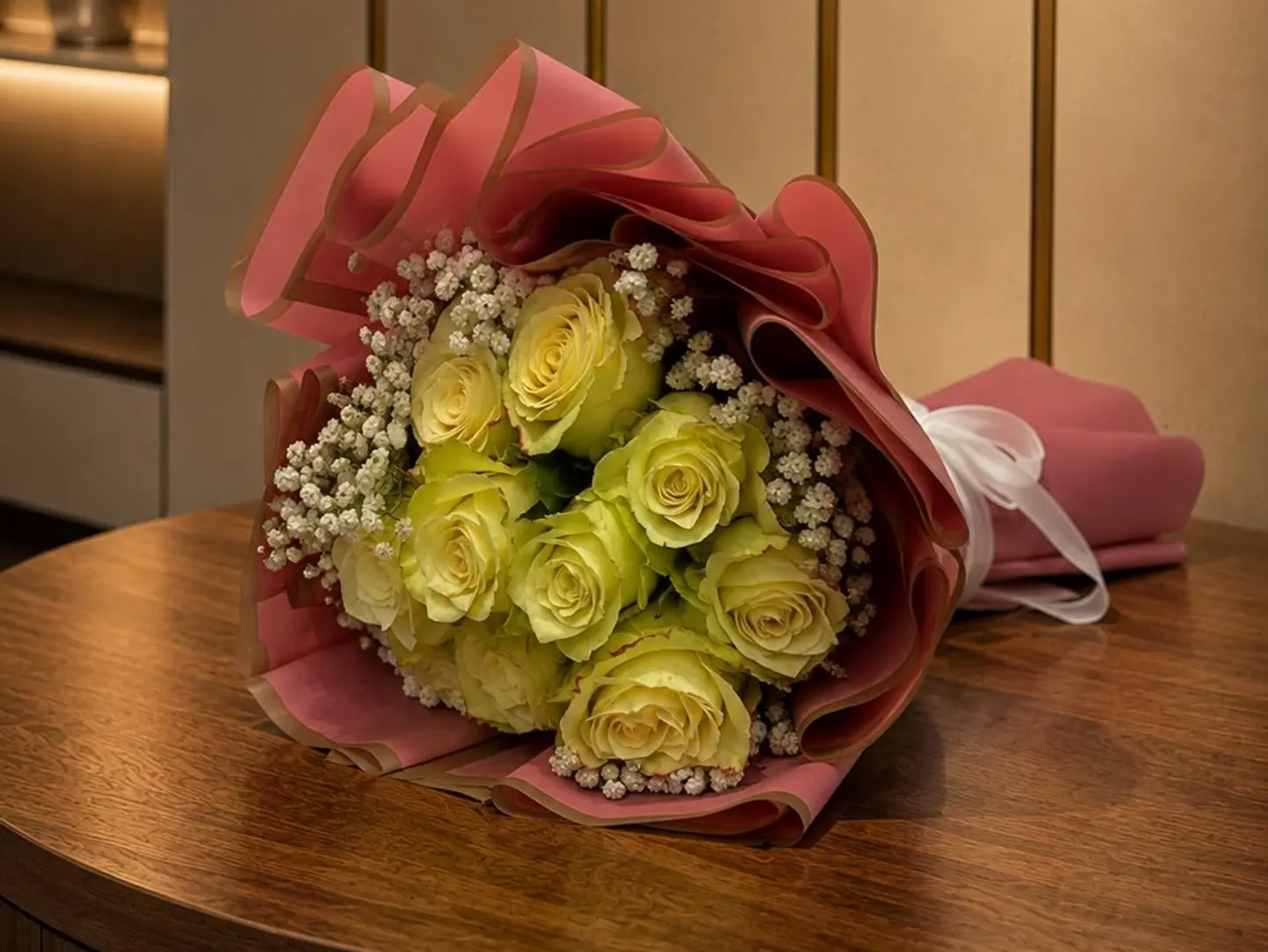 White Roses And Pink