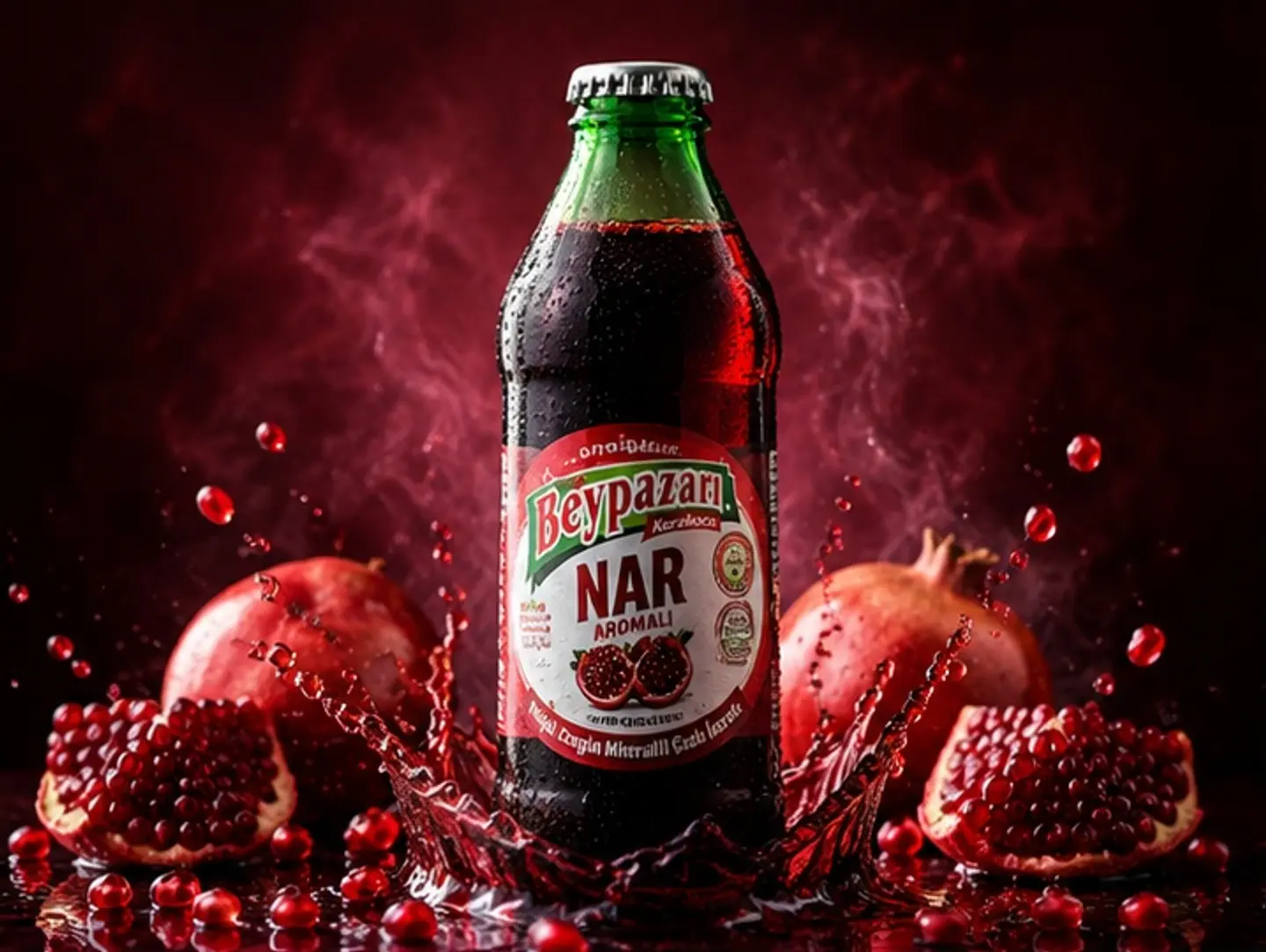 Beypazari Pomegranate Flavoured Sparkling Mineral Water - 1 Bottle 200ml