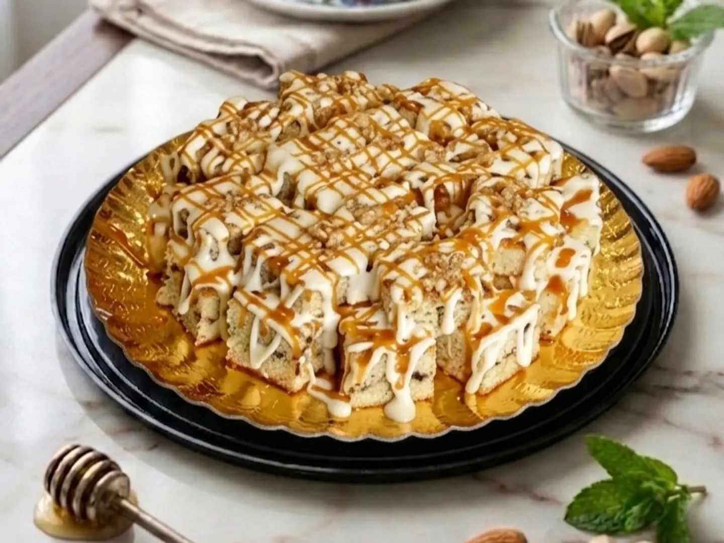 Sliced Caramel Cinnabon Cake Code 34