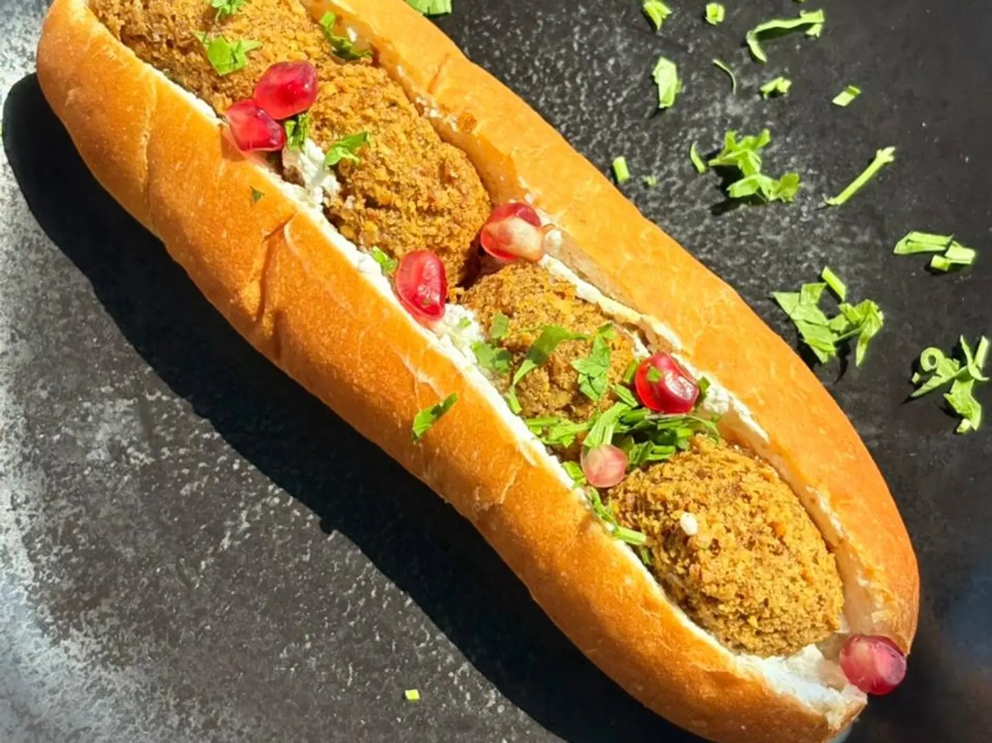 Labneh Falafel Sandwich