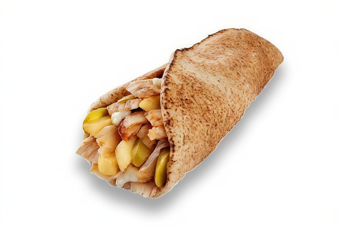 Shawarma Sandwich Shami Bread On Charcoal
