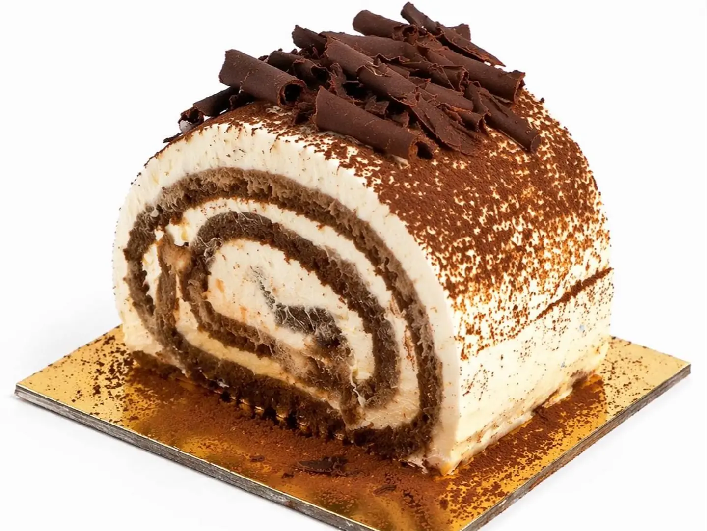 Tiramisu Swiss Roll Slice