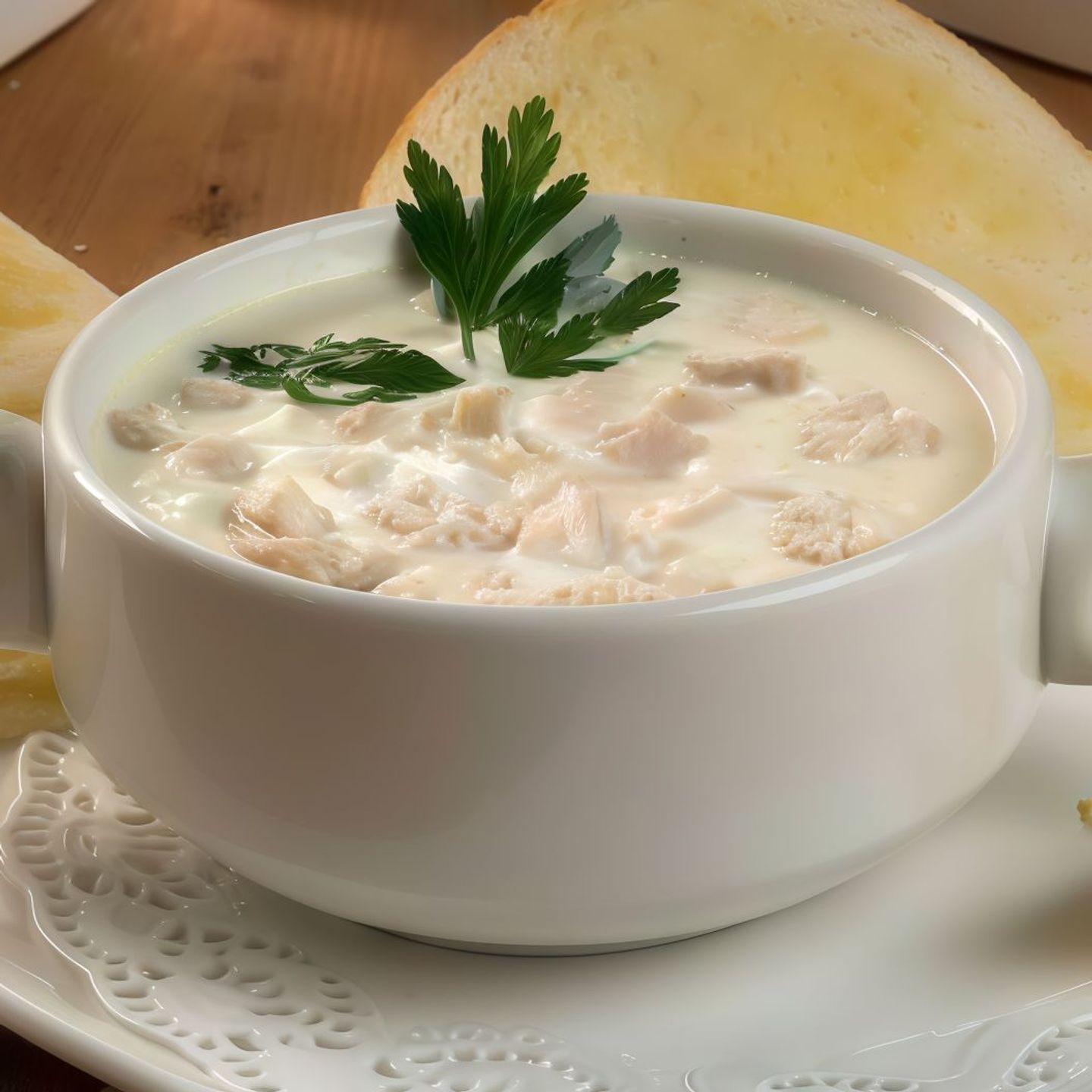 شوربة الدجاج بالكريمة