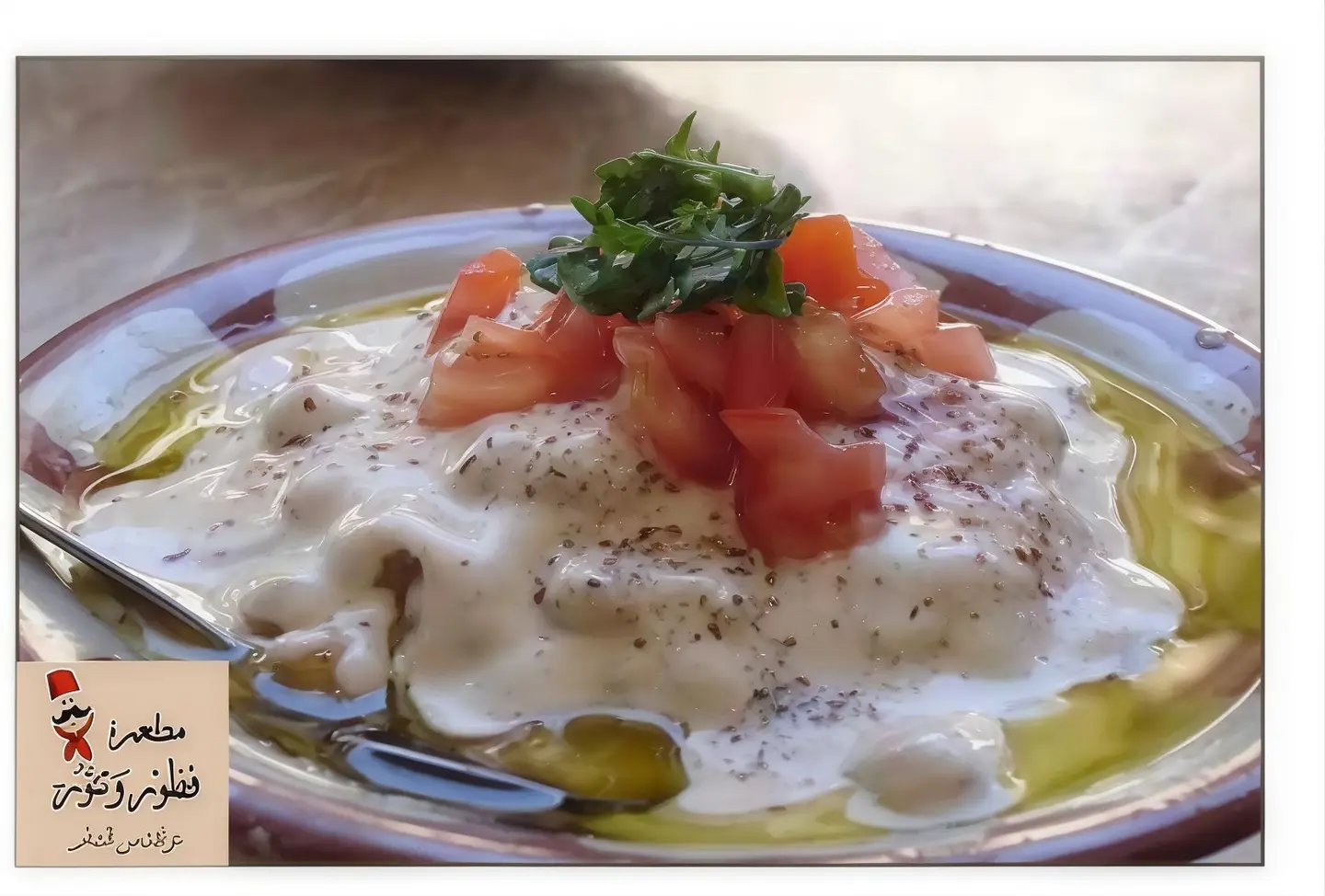 فول حب بالبن وزيت الزيتون