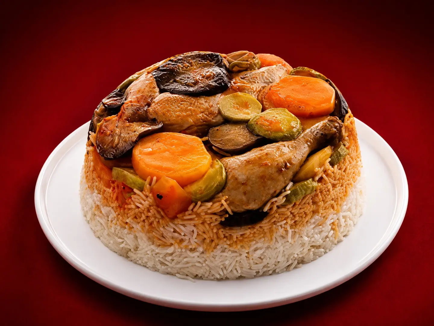 نصف دجاج مقلوبه