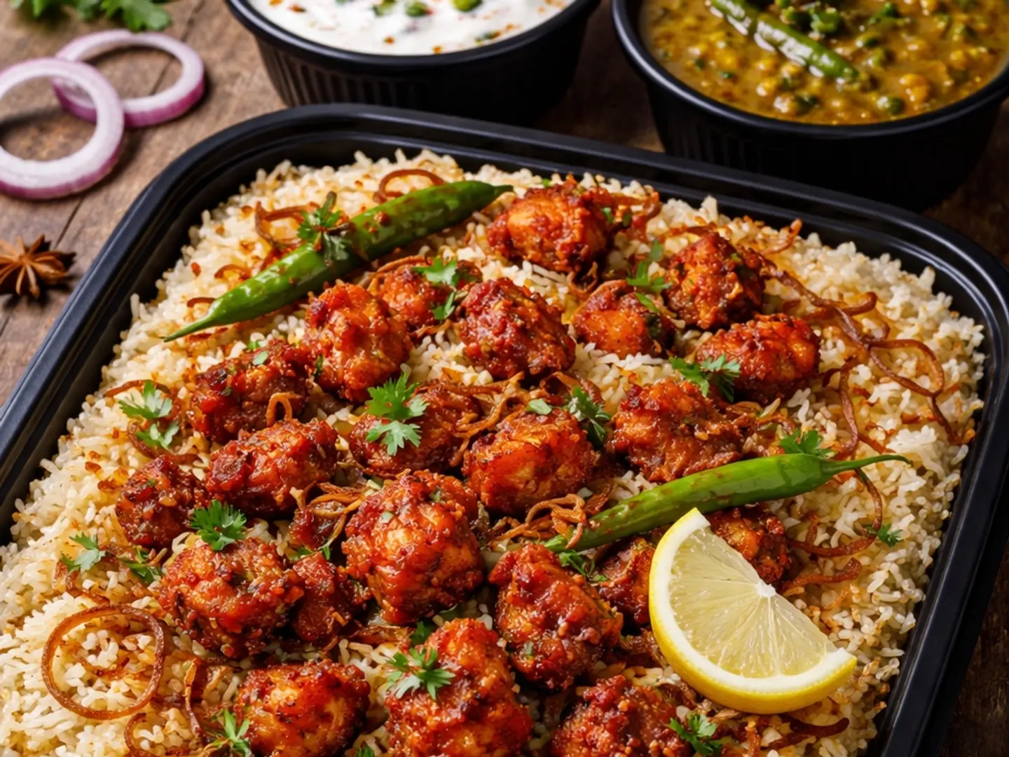 دجاج ٦٥ برياني دم بدون عظم حصة مزدوجة