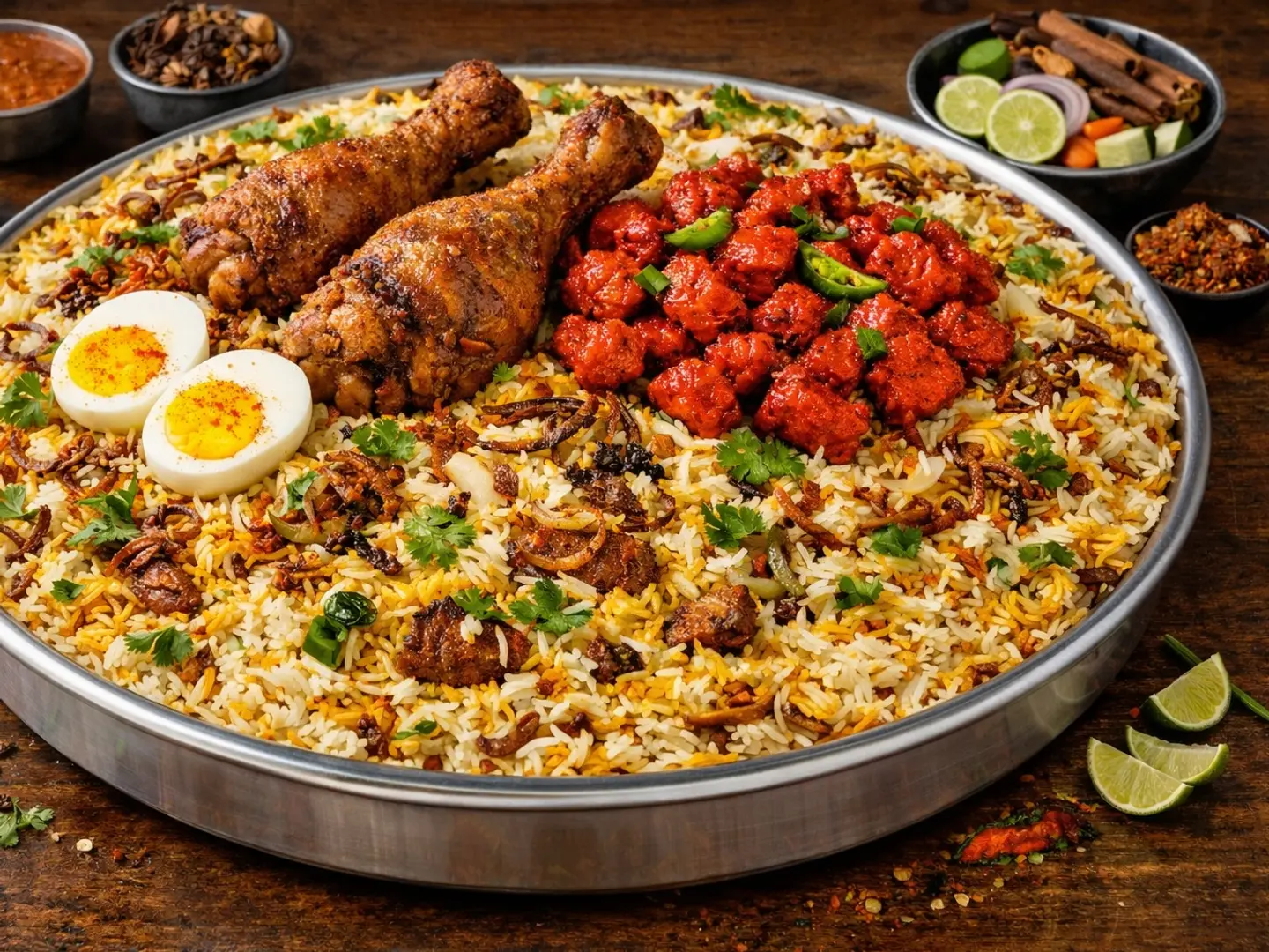 صحن برياني دجاج للعائلة