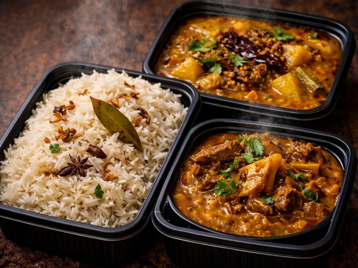 Royal Hyderabadi Bagara Khana & Dalcha With Mutton Khorma Single Servings