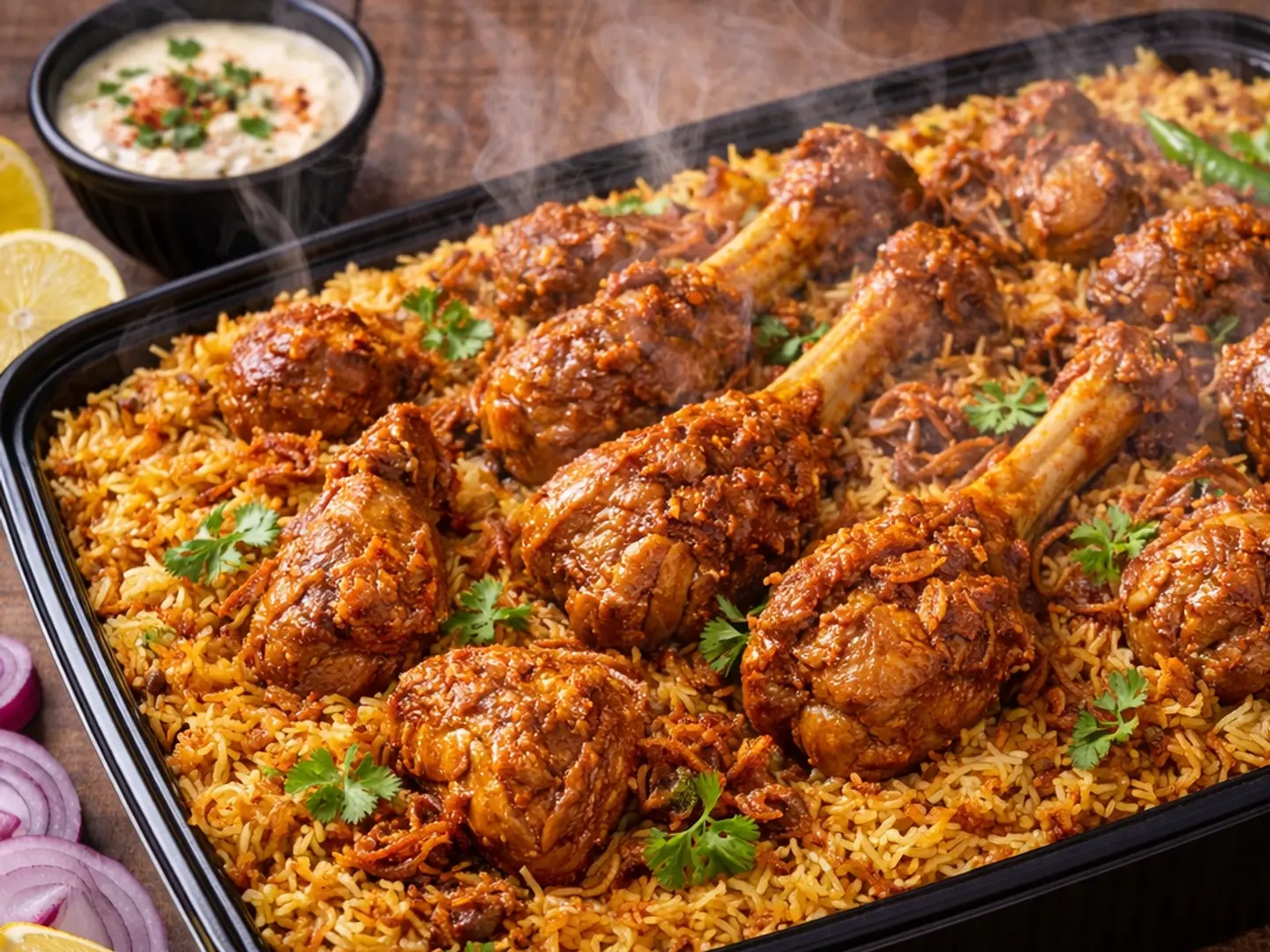 Nawabi Style Mutton Or Fresh Beef Hyderabadi Tahari Double Serving