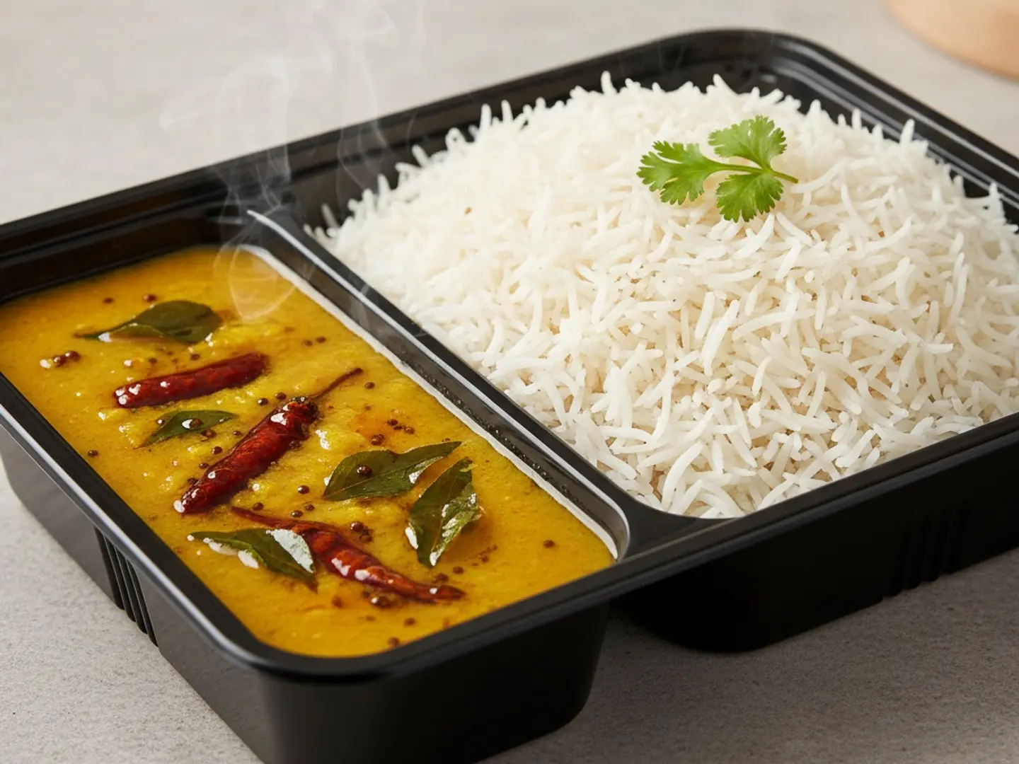 Hyderabadi Khatti Dal & Steamed Basmati Rice