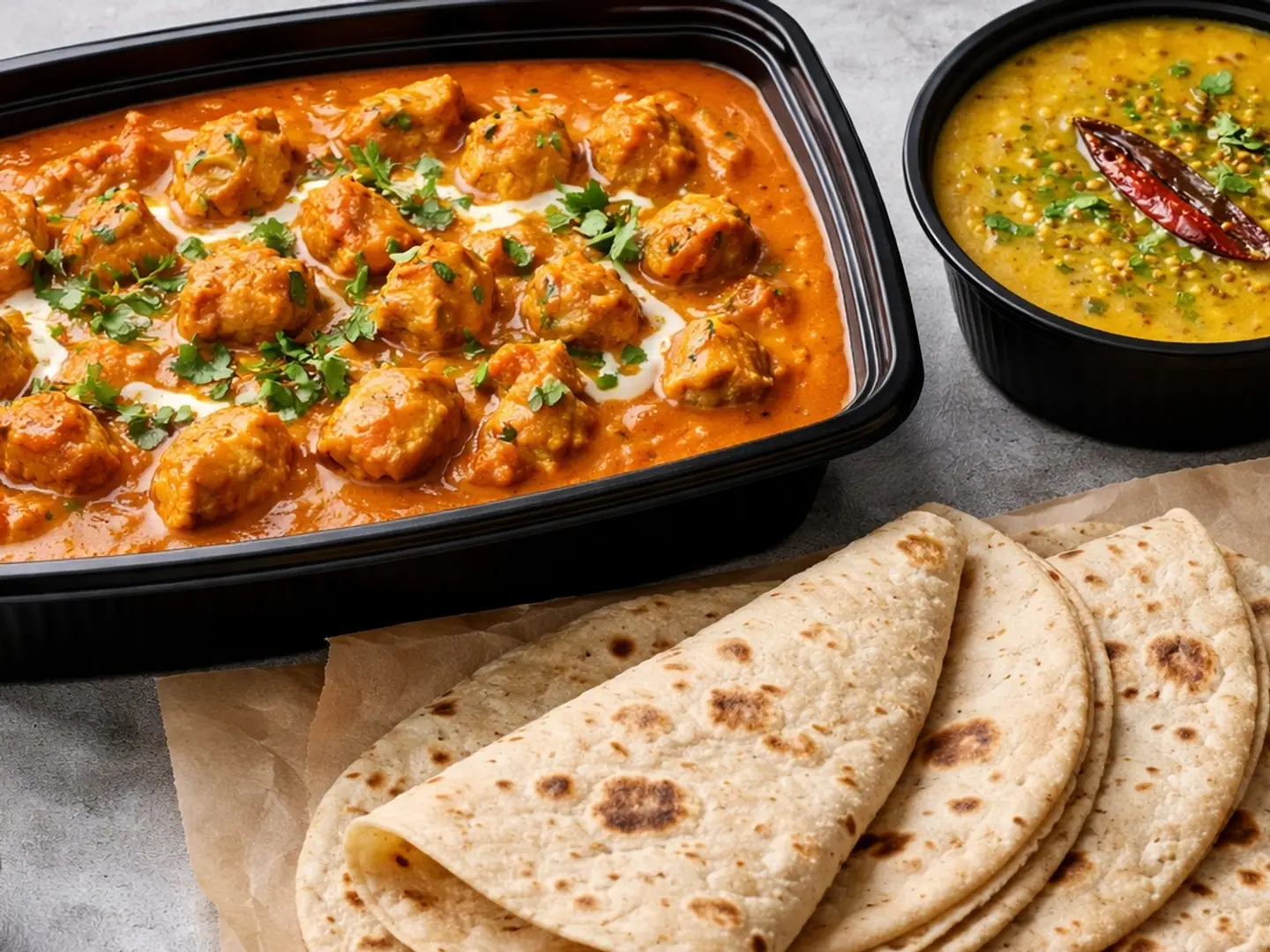 Chicken Tikka Masala Double Serving + 3 Breads & Dal