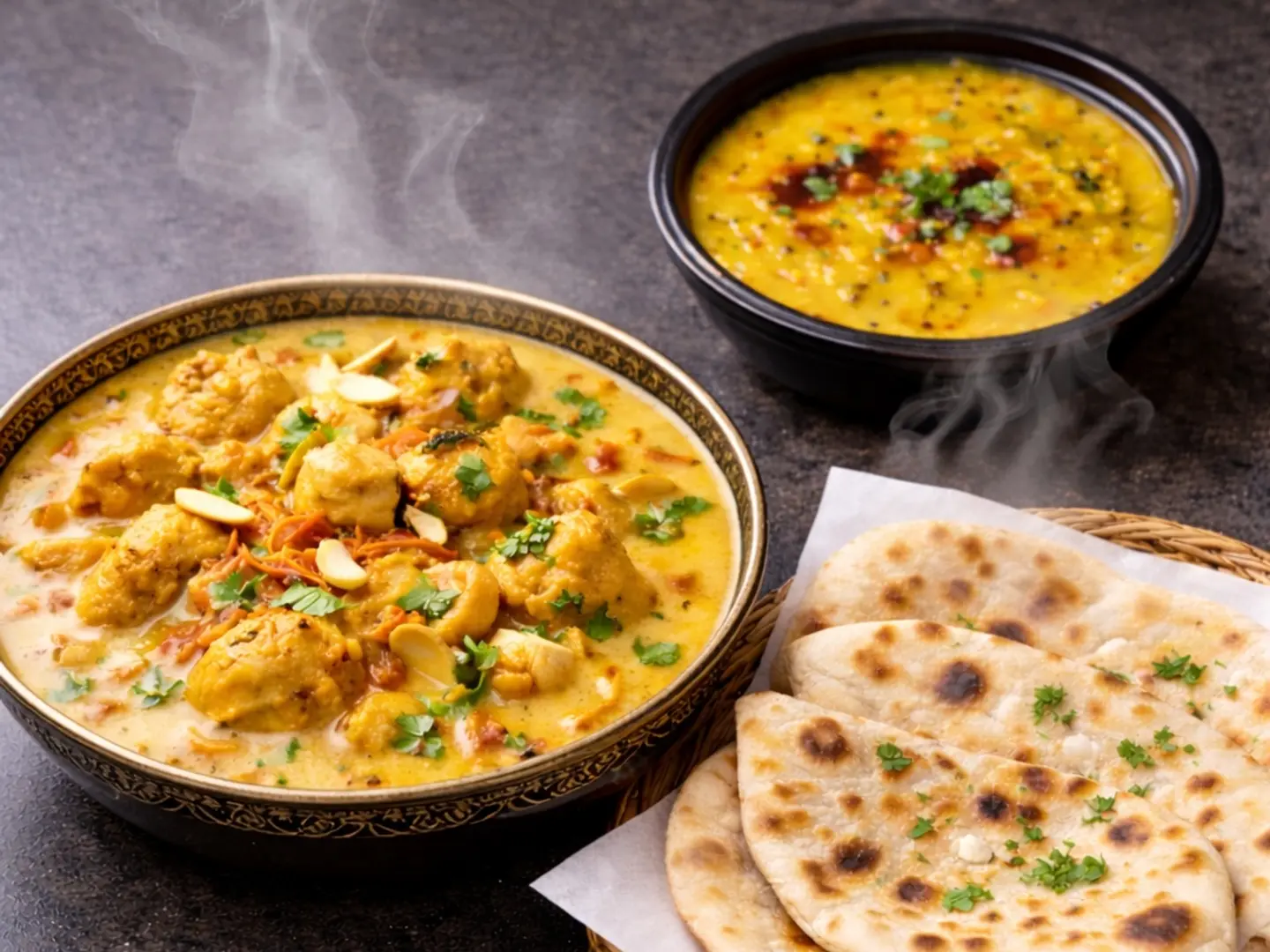 Chicken Khorma With 2 Roti And Dal Single Serving