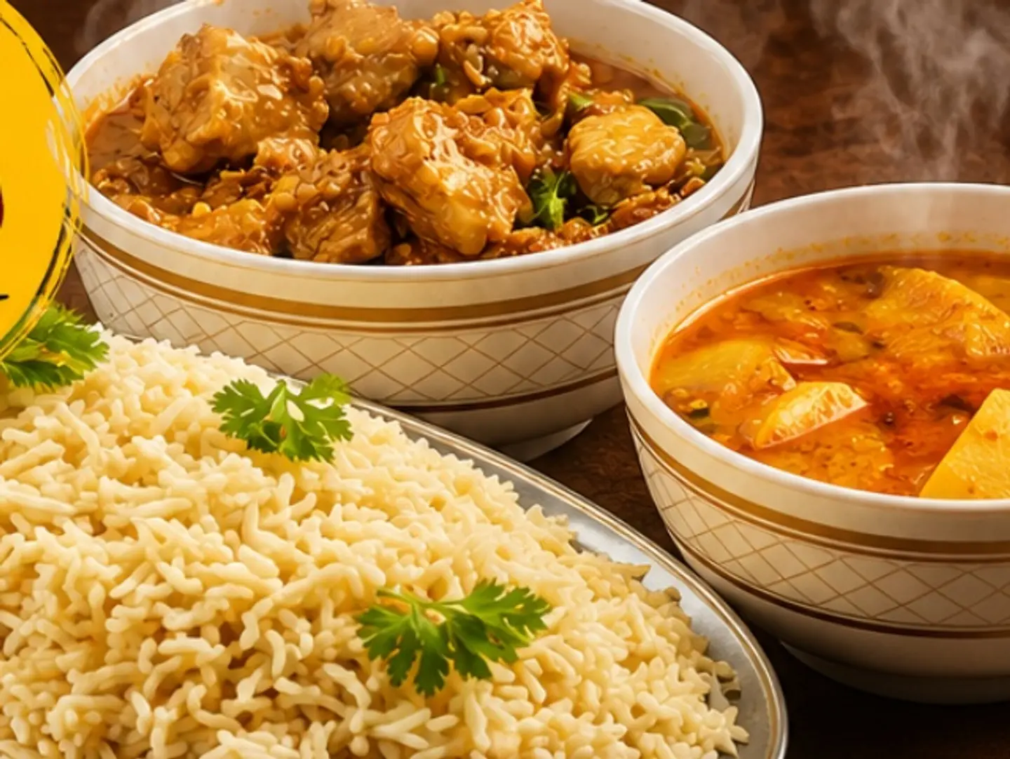 باغارا خانا مع دلشة وخورما لحم حيدر آبادي (وجبة فردية)