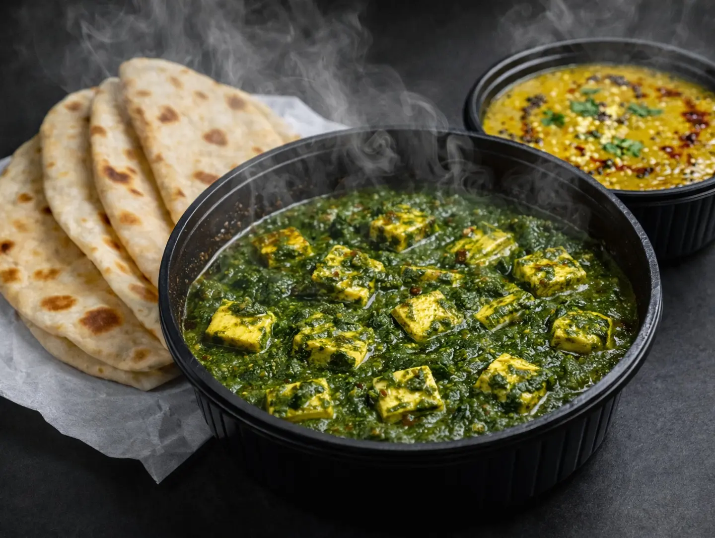 بالاك بانير سبانخ كريمي ديلايت الجبن القريش مع 3 روتي