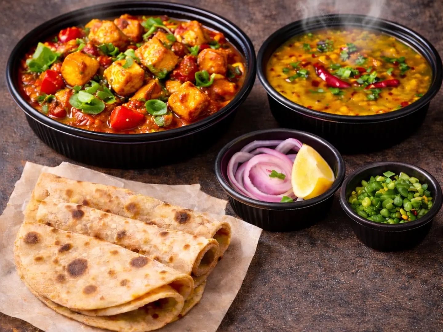 Crispy Paneer Chilli Dry Chef Signature With 3 Roti And Dal