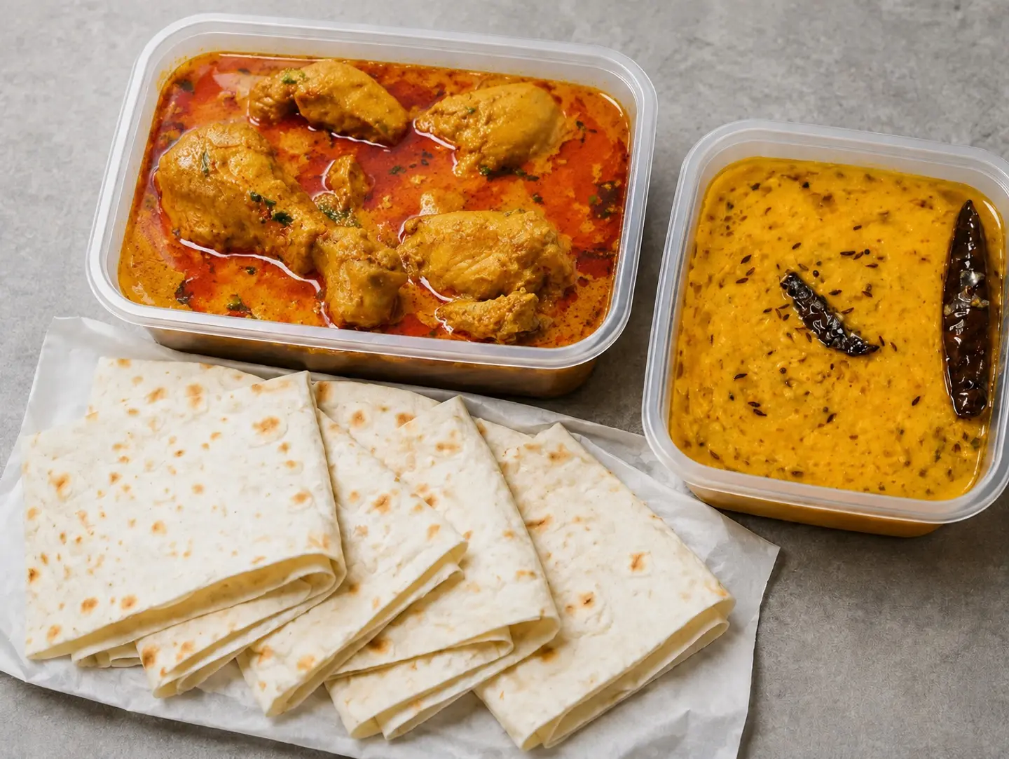 Chicken Khorma 2 Chapati Rumali And Dal Single Servings