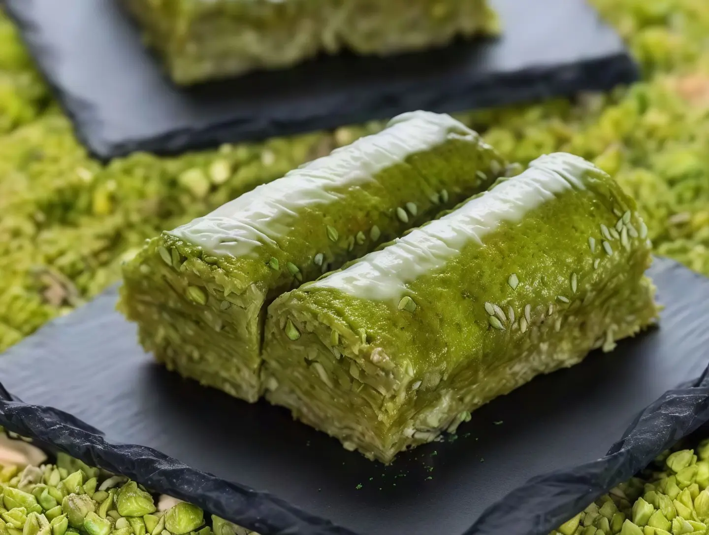 Green Baklava With Pistachio