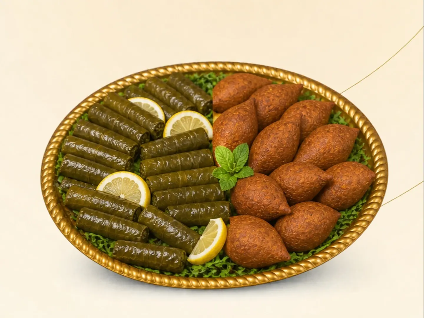 Stuffed Grape Leaves And Kibbeh - Small